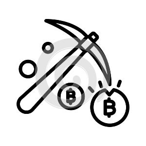 Bitcoin mining, bitcoin payments process, bitcoin transaction process, cryptocurrency mining  fully editable vector icons
