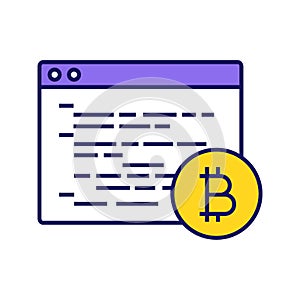Bitcoin mining software color icon