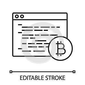 Bitcoin mining software linear icon