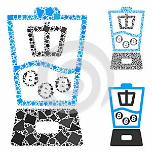 Bitcoin mixer Mosaic Icon of Rough Items photo