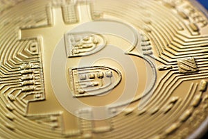 Bitcoin monet coin currency closeup