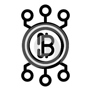 Bitcoin monetary icon outline vector. Investment platform