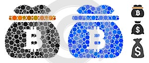 Bitcoin Money Bag Composition Icon of Round Dots photo