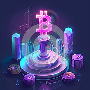 Bitcoin Neon Sovereignty AI Generative photo