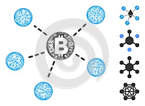 Bitcoin Net Structure Web Vector Mesh Illustration