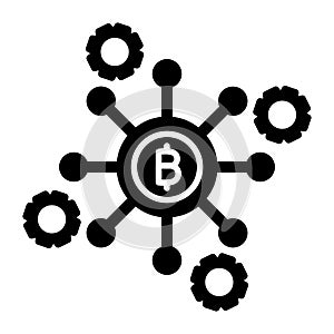 Bitcoin network, bitcoin node, blockchain, bitcoin core,  fully editable vector icons