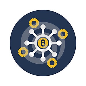 Bitcoin network, bitcoin node, blockchain, bitcoin core,  fully editable vector icons