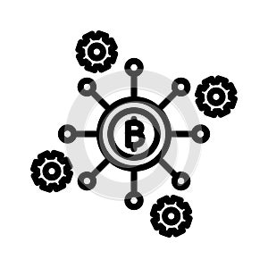 Bitcoin network, bitcoin node, blockchain, bitcoin core, fully editable vector icons