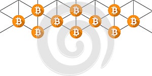 Bitcoin network, transaction and connection concept