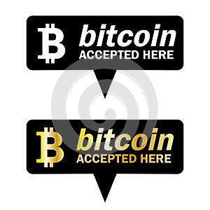 Bitcoin payment concept. Mobile cryptocurrency. Bitcoin transaction or donation. Cryptocurrency accepted here