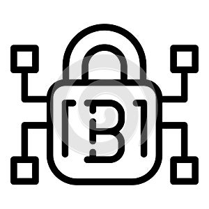 Bitcoin payment icon outline vector. Digital bank currency