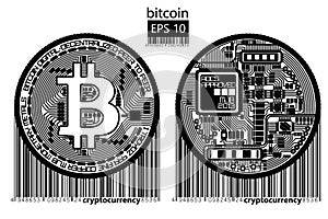 Bitcoin. Physical bit coin. Vector illustration.