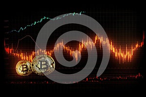 Bitcoin price chart trend market candle chart bullish, AI generated