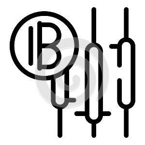 Bitcoin price value icon outline vector. Trade market cryptocurrency token