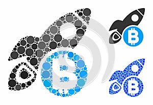 Bitcoin rocket Composition Icon of Circle Dots