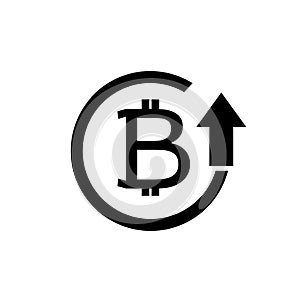 Bitcoin rotation icon.positive bitcoin concept