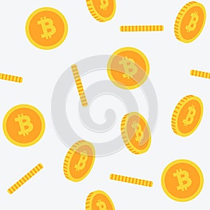 Bitcoin Seamless 3D Pattern