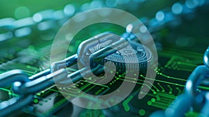 Bitcoin Security and Blockchain Technology Concept