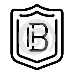 Bitcoin security icon outline vector. Digital safe exchange