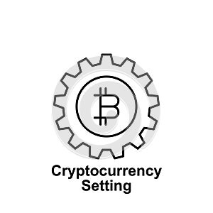 Bitcoin setting outline icon. Element of bitcoin illustration icons. Signs and symbols can be used for web, logo, mobile app, UI,