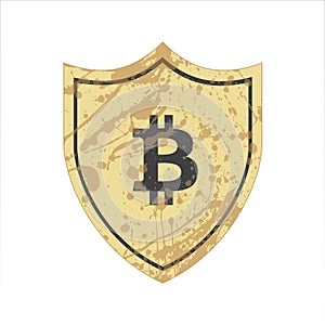 Bitcoin shield icon