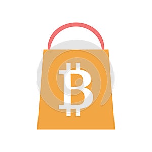 Bitcoin shopping icon