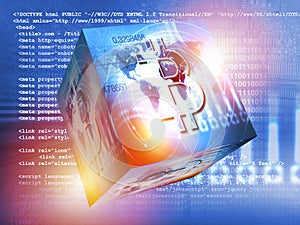 Bitcoin sign digital currency, futuristic digital money, blockchain technology concept