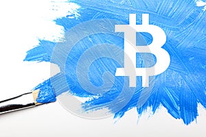 Bitcoin sign digital currency, futuristic digital money, blockchain technology concept