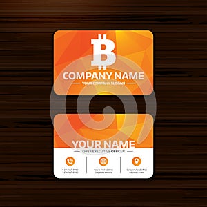 Bitcoin sign icon. Cryptography currency symbol.