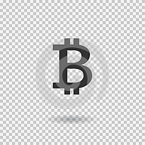Bitcoin sign icon. Crytocurrency. Blockchain. Digital curency. Vector button for web or app