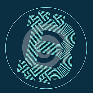 Bitcoin sign icon for internet money. Crypto currency symbol.