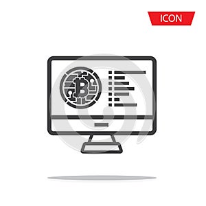 Bitcoin sign icon for internet money. Crypto currency symbol
