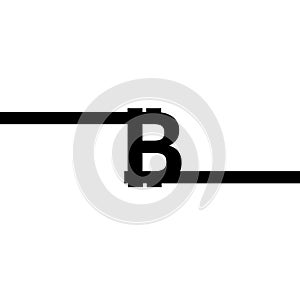 Bitcoin sign icon for internet money. Crypto currency symbol and coin image for using in web projects or mobile