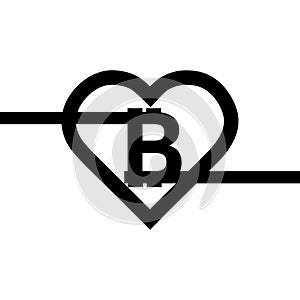 Bitcoin sign icon for internet money. Crypto currency symbol and coin image for using in web projects or mobile