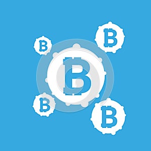 Bitcoin sign icon for internet money. Crypto currency symbol and coin image for using in web projects or mobile