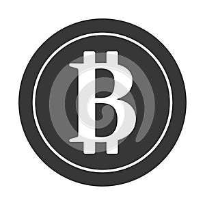 Bitcoin sign icon for internet money. Crypto currency symbol and coin image for using in web projects or mobile applications.