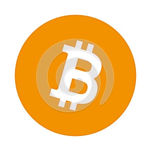 bitcoin sign on white