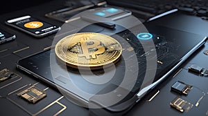 Bitcoin on Smartphone with Circuit Board Design
