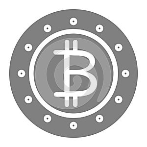 Bitcoin solid icon. Coin vector illustration isolated on white. Cryptocurrency glyph style design, designed for web and