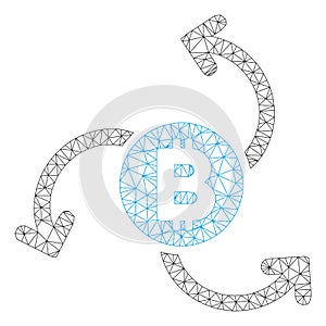 Bitcoin Source Swirl Vector Mesh Carcass Model