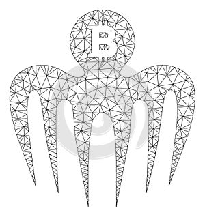 Bitcoin Spectre Monster Vector Mesh Wire Frame Model