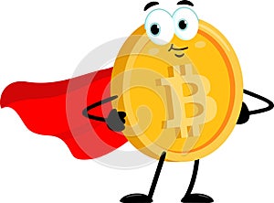 Bitcoin SuperHero Cartoon Character