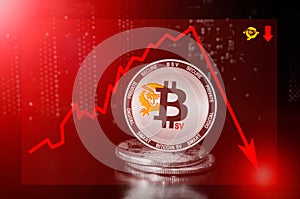 Bitcoin SV BSV cryptocurrency value price fall drop