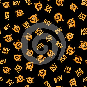 Bitcoin SV tickers and logos - seamless pattern.