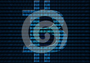 Bitcoin symbol on binary code background , cryptocurrency