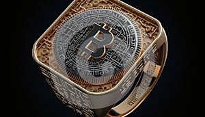 Bitcoin symbol ring Generative Illustration AI