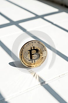 Bitcoin on white