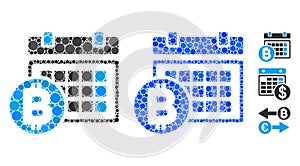 Bitcoin Table Mosaic Icon of Spheric Items