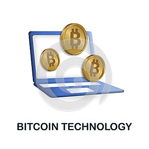 Bitcoin Technology icon. 3d illustration from fintech industry collection. Creative Bitcoin Technology 3d icon for web