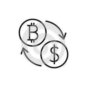 Bitcoin to dollar exchange icon